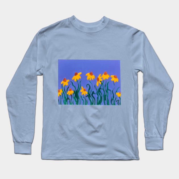 Blue Daisies Long Sleeve T-Shirt by Blue Cheri